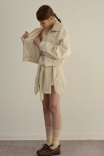 Embroidered A-Line Jacket Skirt Set-Up