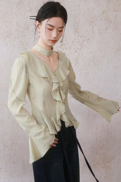 Malt Yellow Ruffle Top