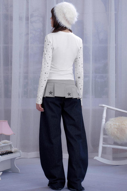 Dream Core Gray Stars Skirt