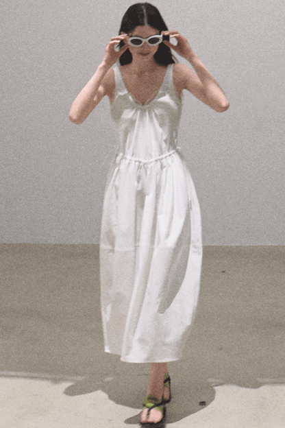 Sycamore Rose Fiber Balloon Skirt Dress