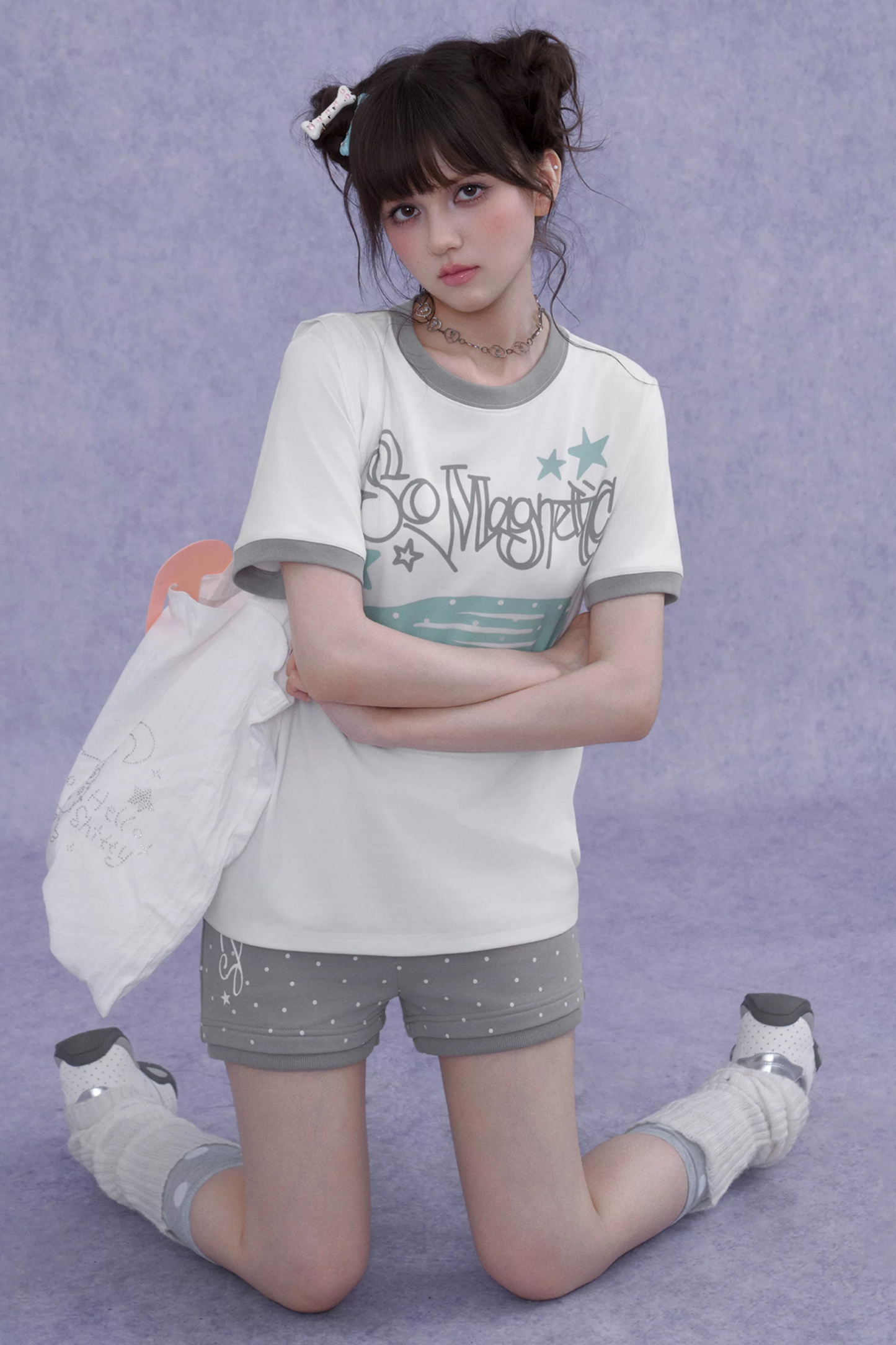 Sweet Cool Print T-Shirt Shorts Set-Up