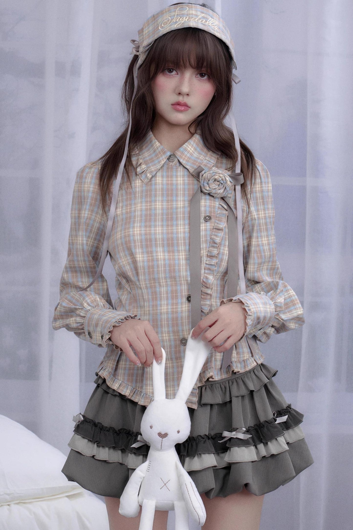 Rose Garden Girl Plaid Shirt