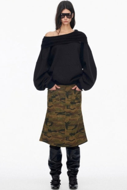 Vintage Camouflage Mermaid Skirt
