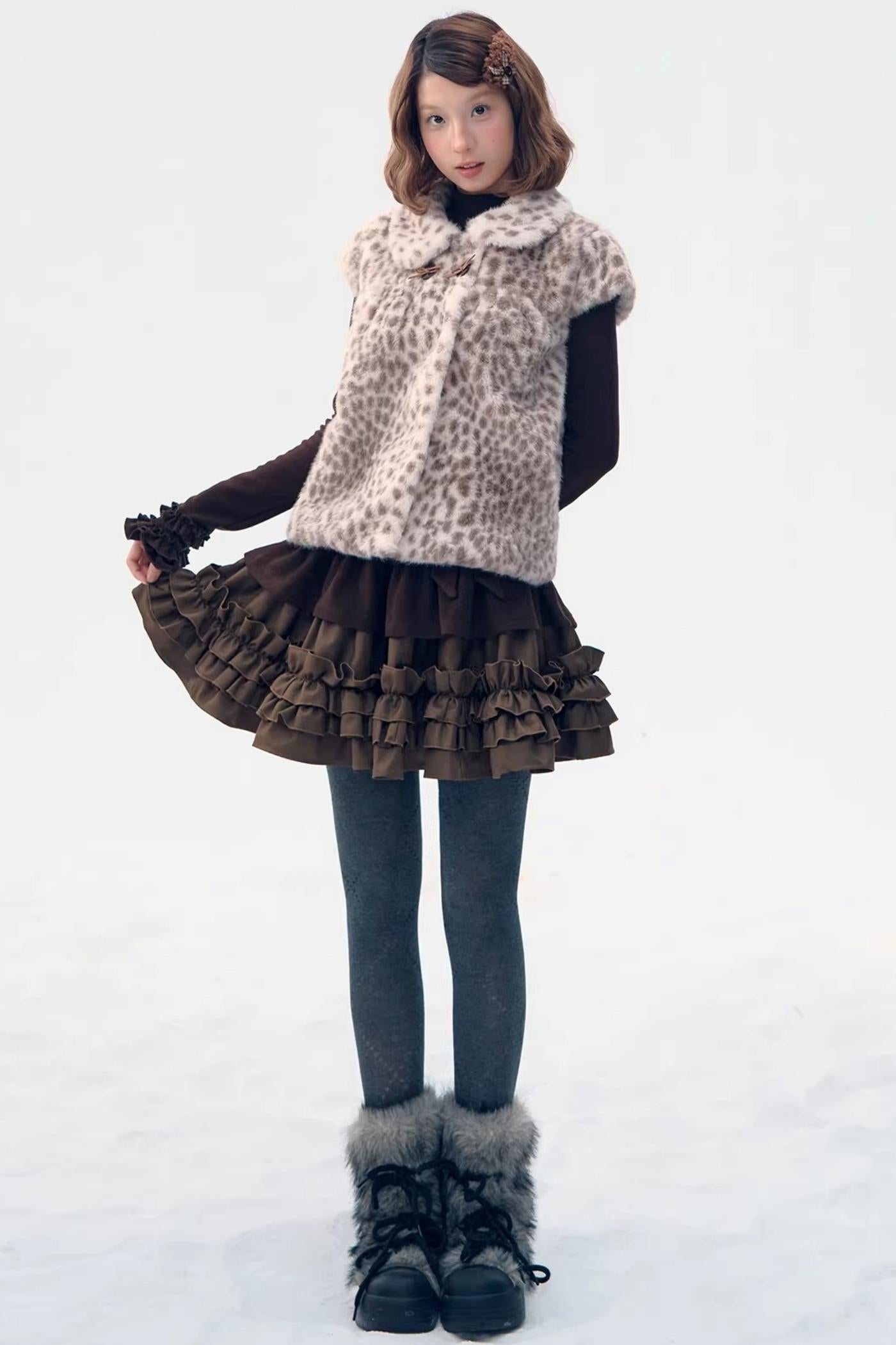 Six-Button Lace Hem Blouse Top