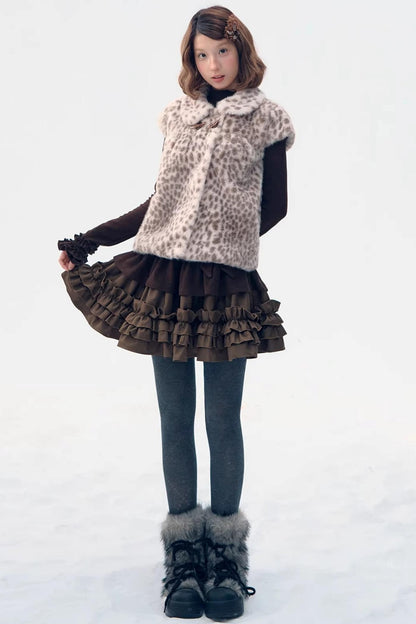 Six-Button Lace Hem Blouse Top