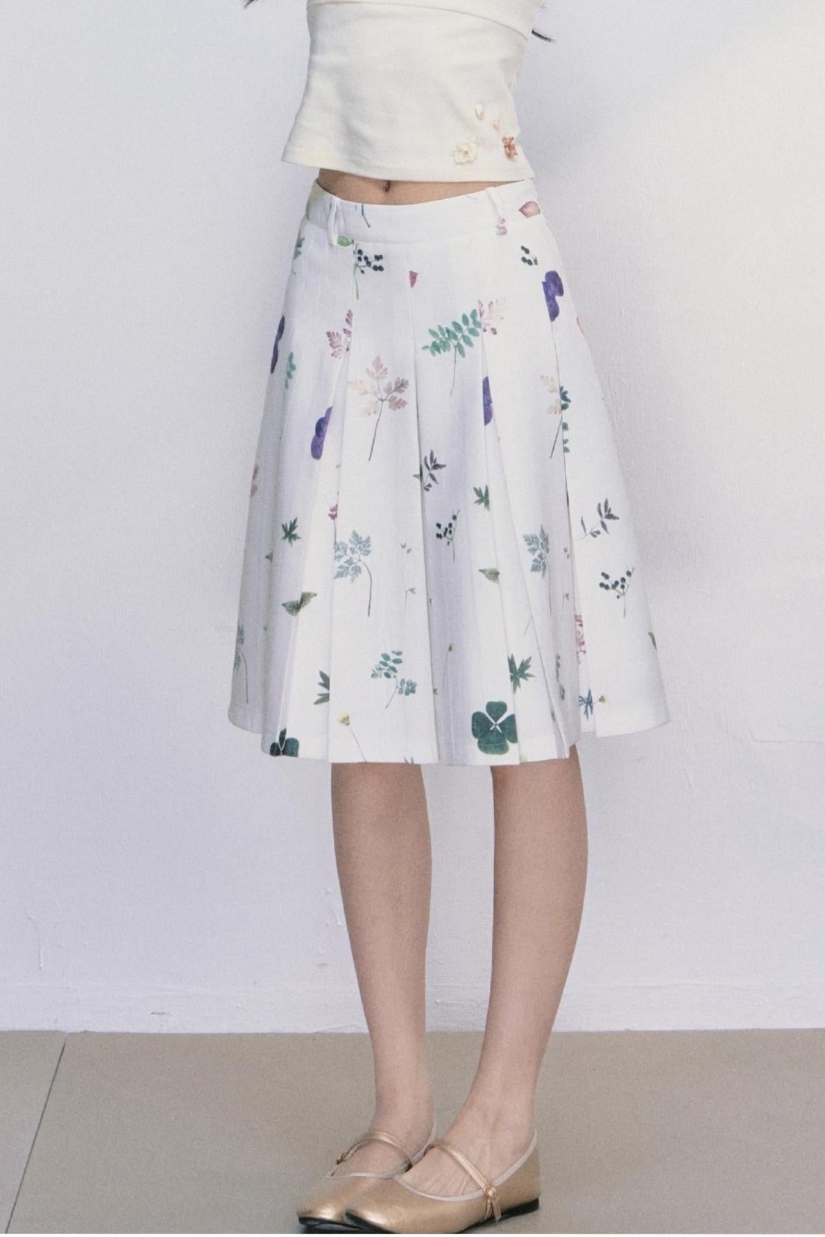 Preface Flower Print A-Line Skirt