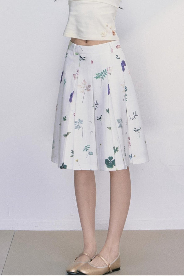 Preface Flower Print A-Line Skirt