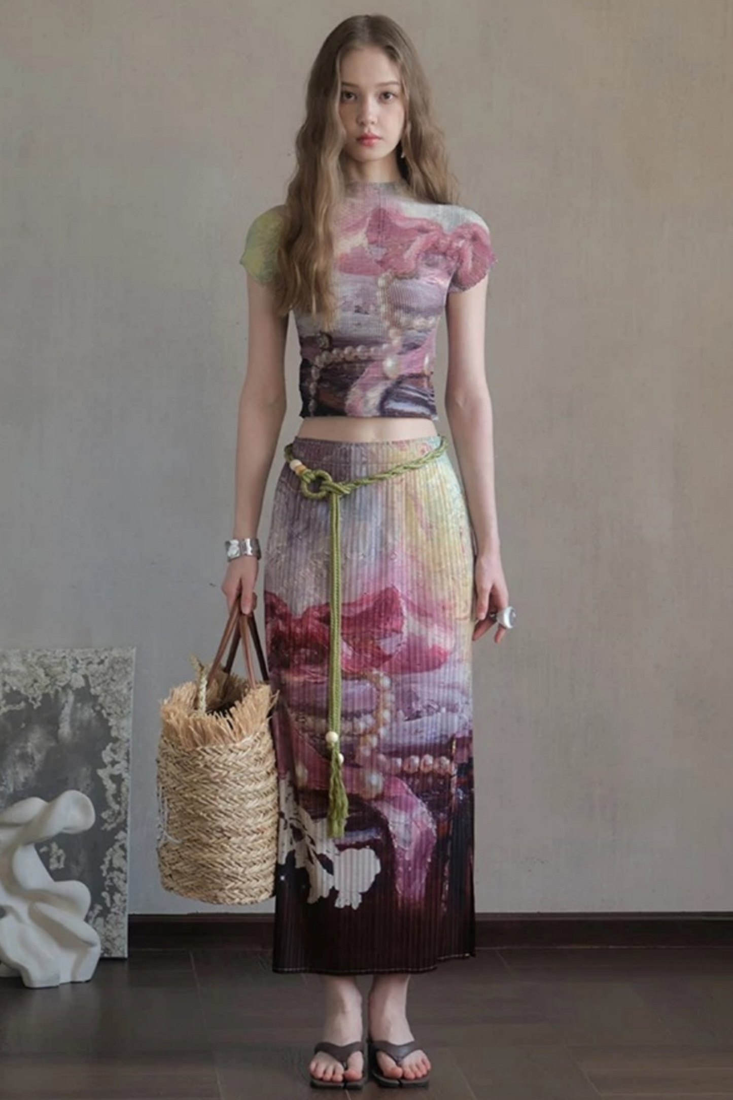 Monet's Pearl Pleated Top