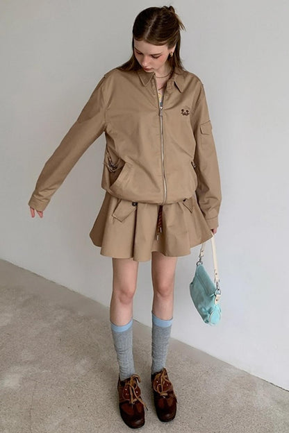 Rose Embroidery Loose Jacket