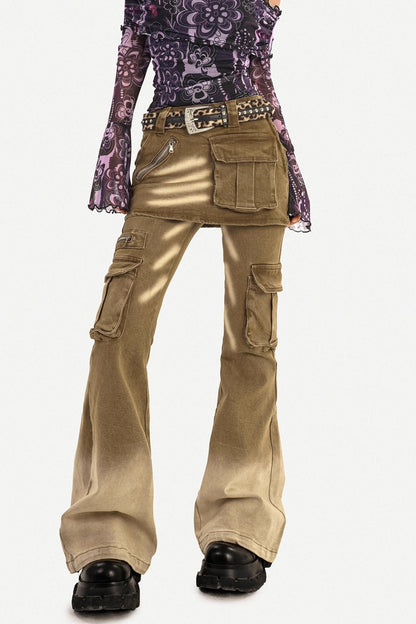 Retro Washed Flared Pants