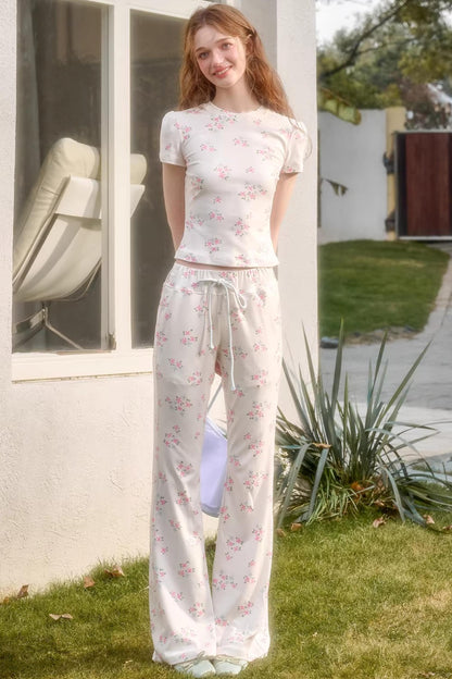 Blue Velvet Floral Top Set-Up