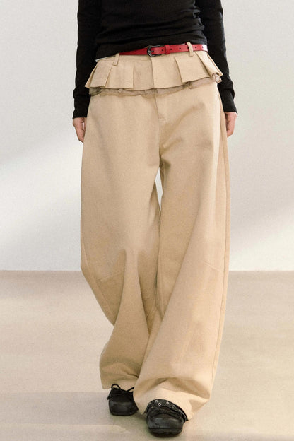 Skirt Curtain High-Waisted Loose Pants