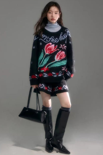 Snowy Night Wool Sweater Set-Up