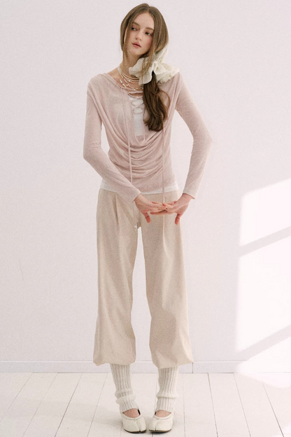 Nude Pink Lyocell Blouse Set-Up