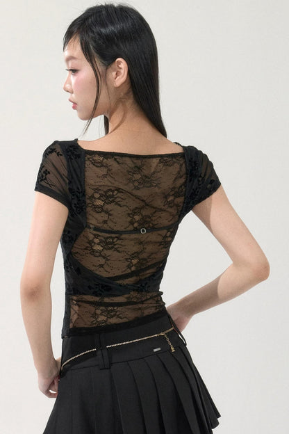 Romantic Velvet Floral Top