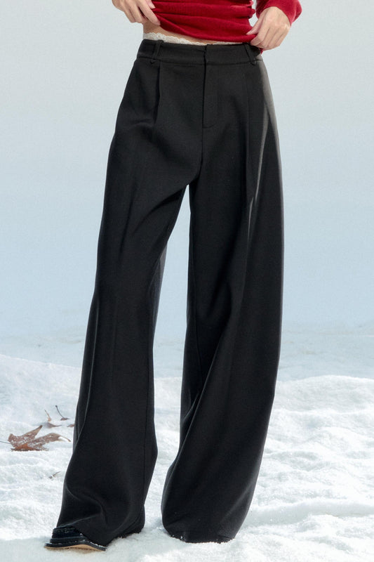 Korean Drape Wide-Leg Pants