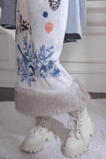 Winter Night Snow Plush Skirt