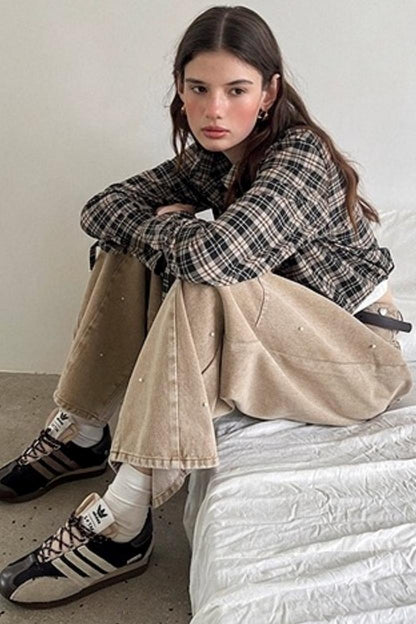 Vintage Plaid Long Sleeve Shirt