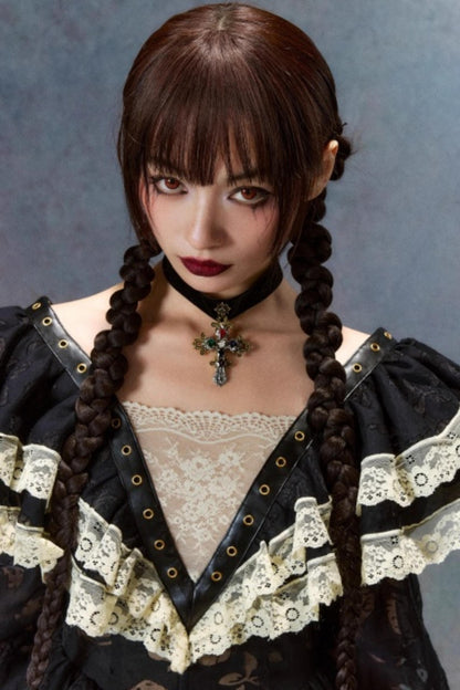 Lacemade Cross Choker Necklace