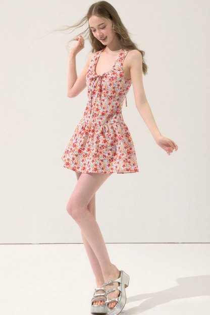 Vintage Floral A-Line Dress