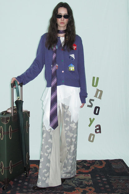 Wool Blend Embroidered Knitted Outer