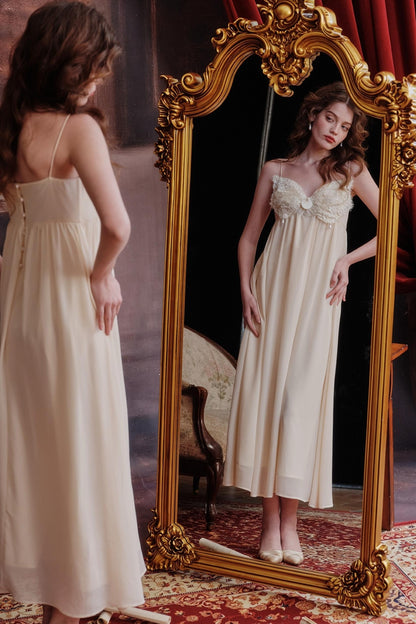 Lace Halter Nightgown Dress