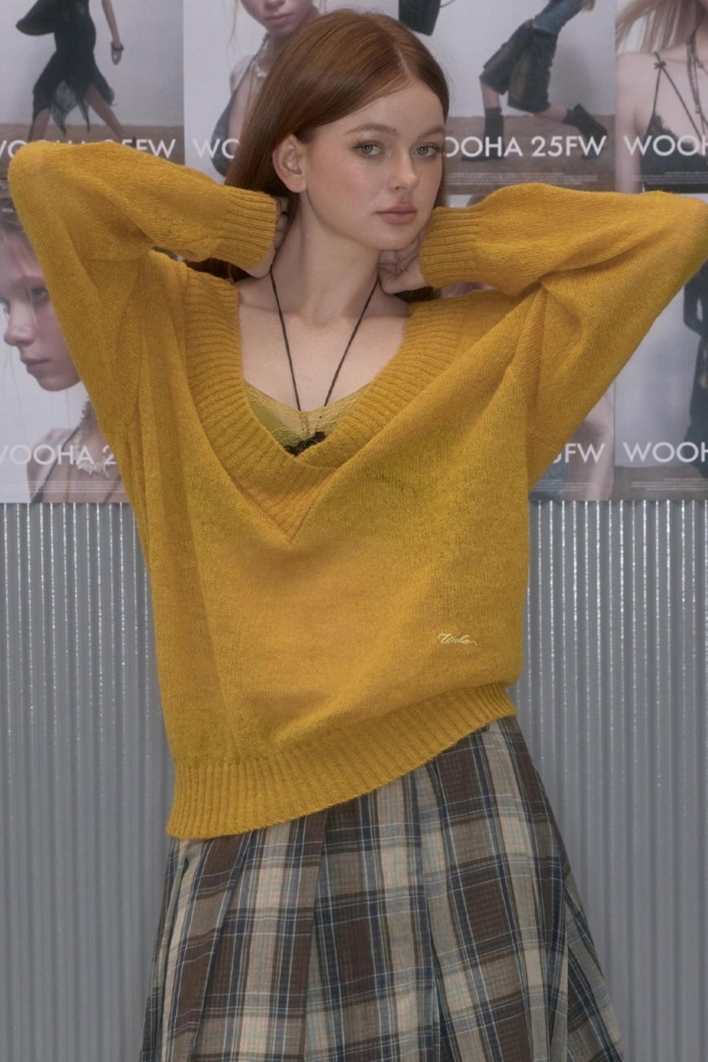 Retro Loose V-Neck Knit Pullover Top