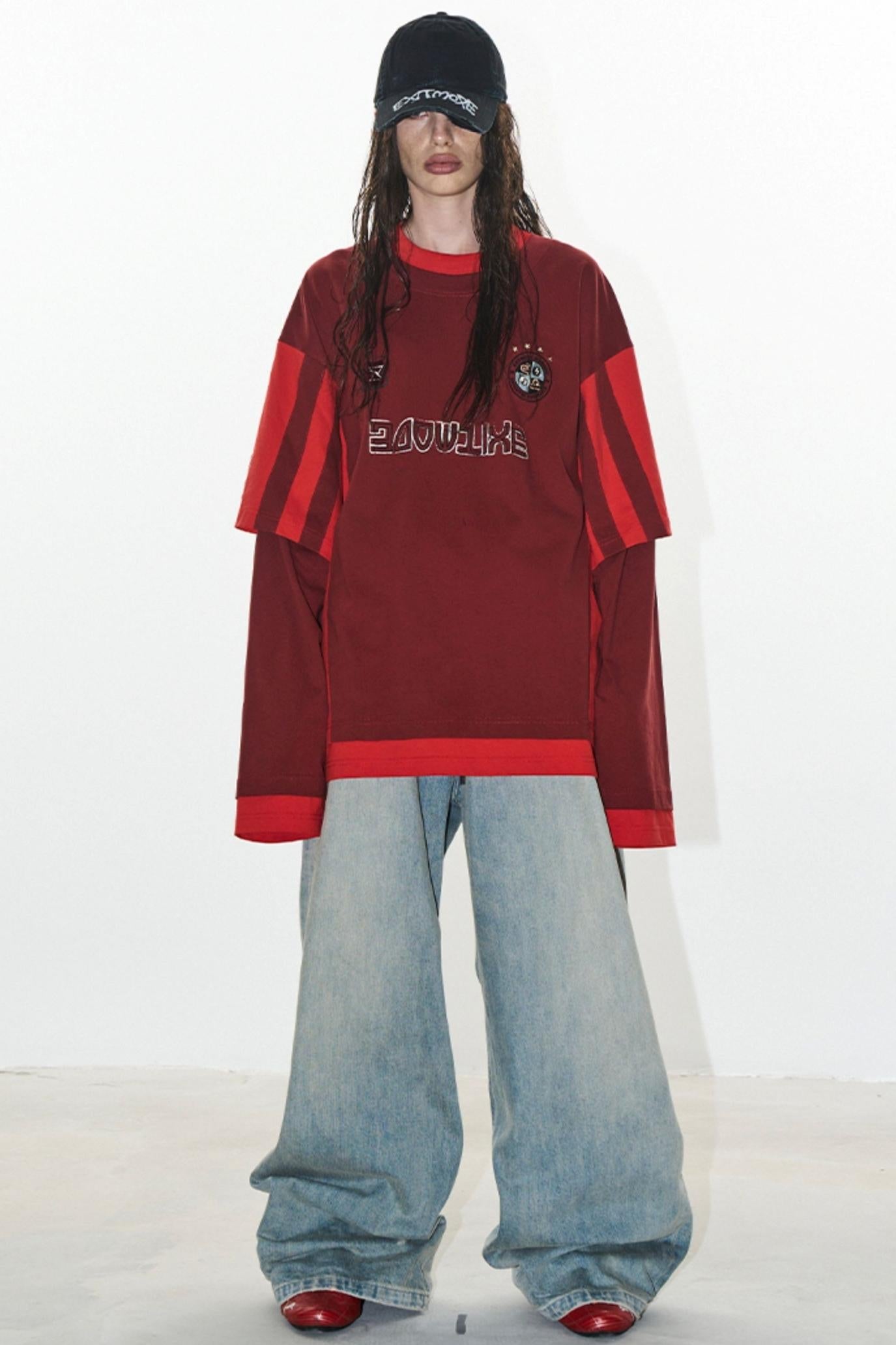 Layered Stripe Jersey T-Shirt