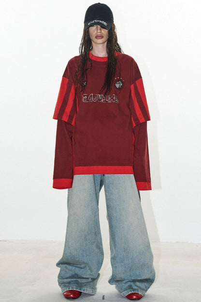 Layered Stripe Jersey T-Shirt