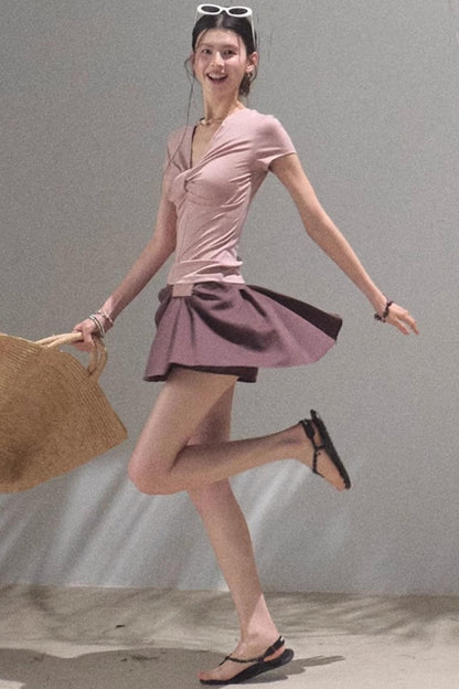 V-Neck Beaded T-Shirt