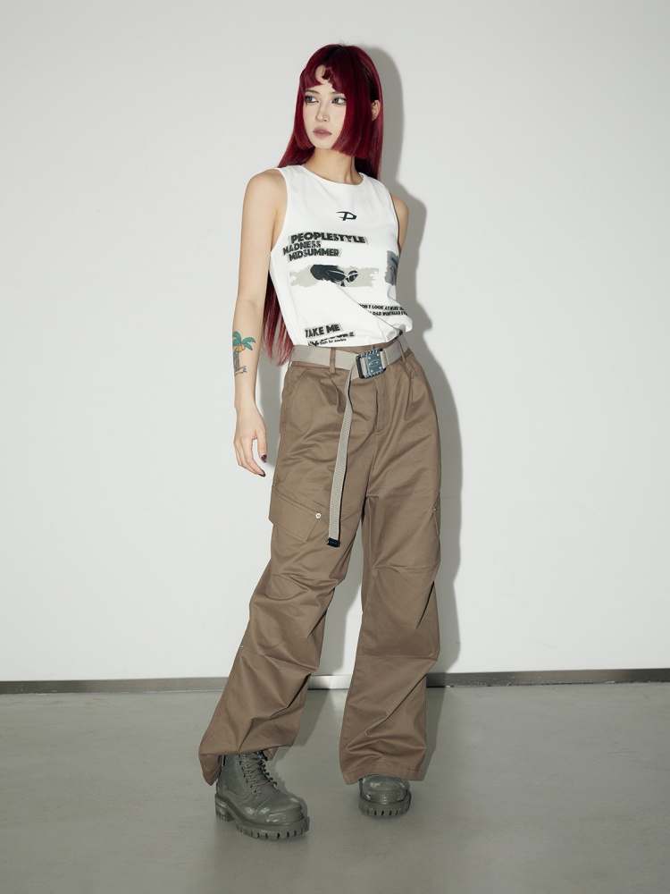 3D Multi Pocket Wide Cargo Pants