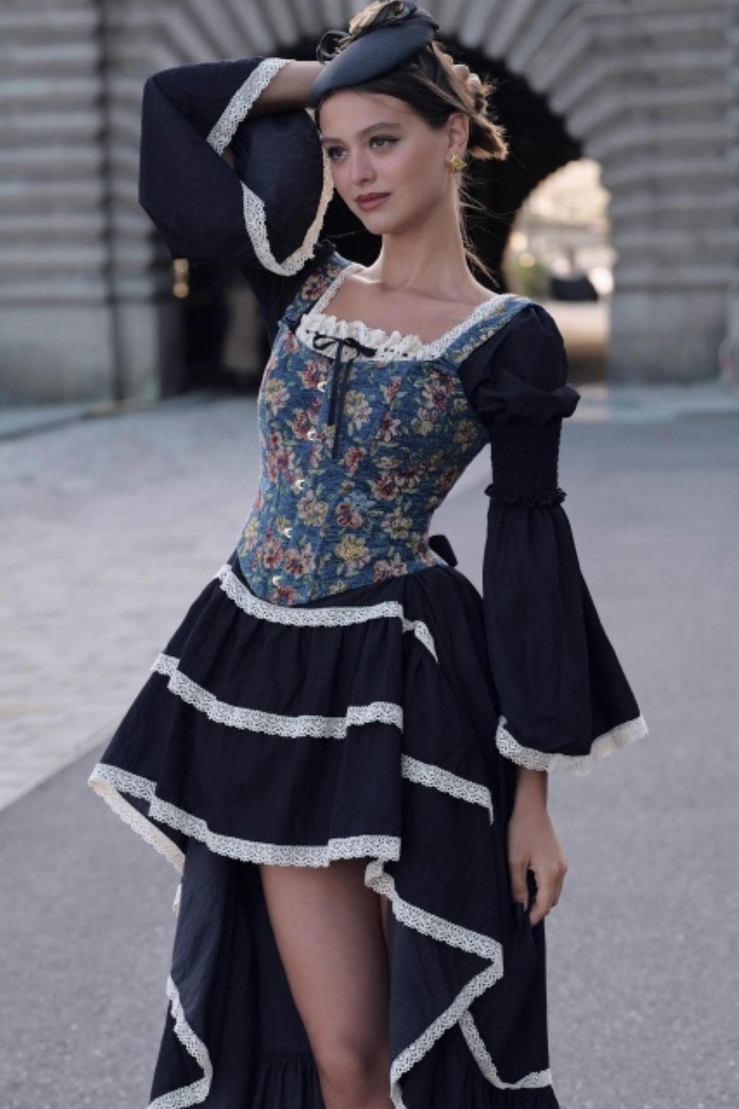 Dark Blue Lace Dress