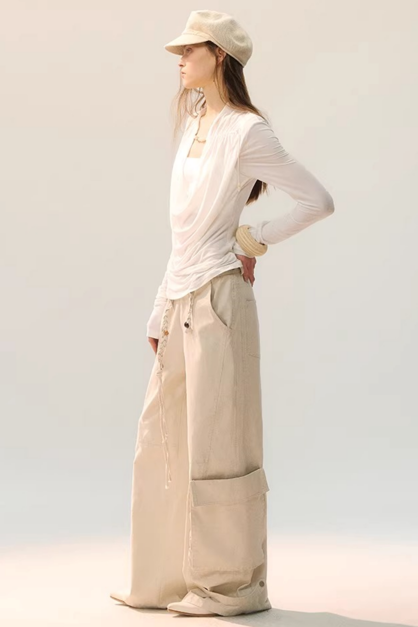 Distressed Washed Cargo Pants