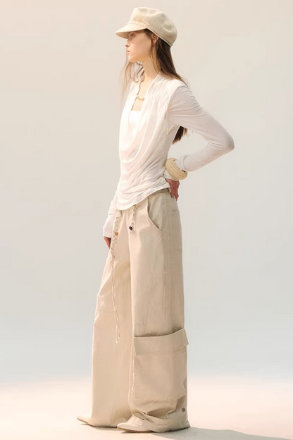 Distressed Washed Cargo Pants
