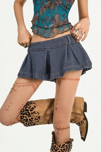 Cool Trendy Denim A-Line Skirt