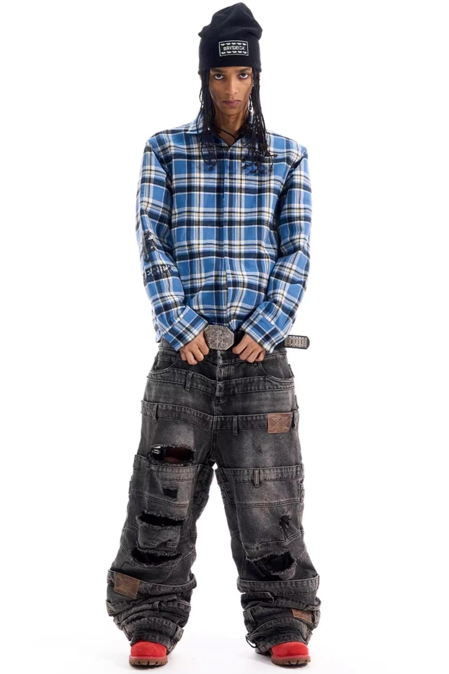 Reversible Plaid Shirt Jacket