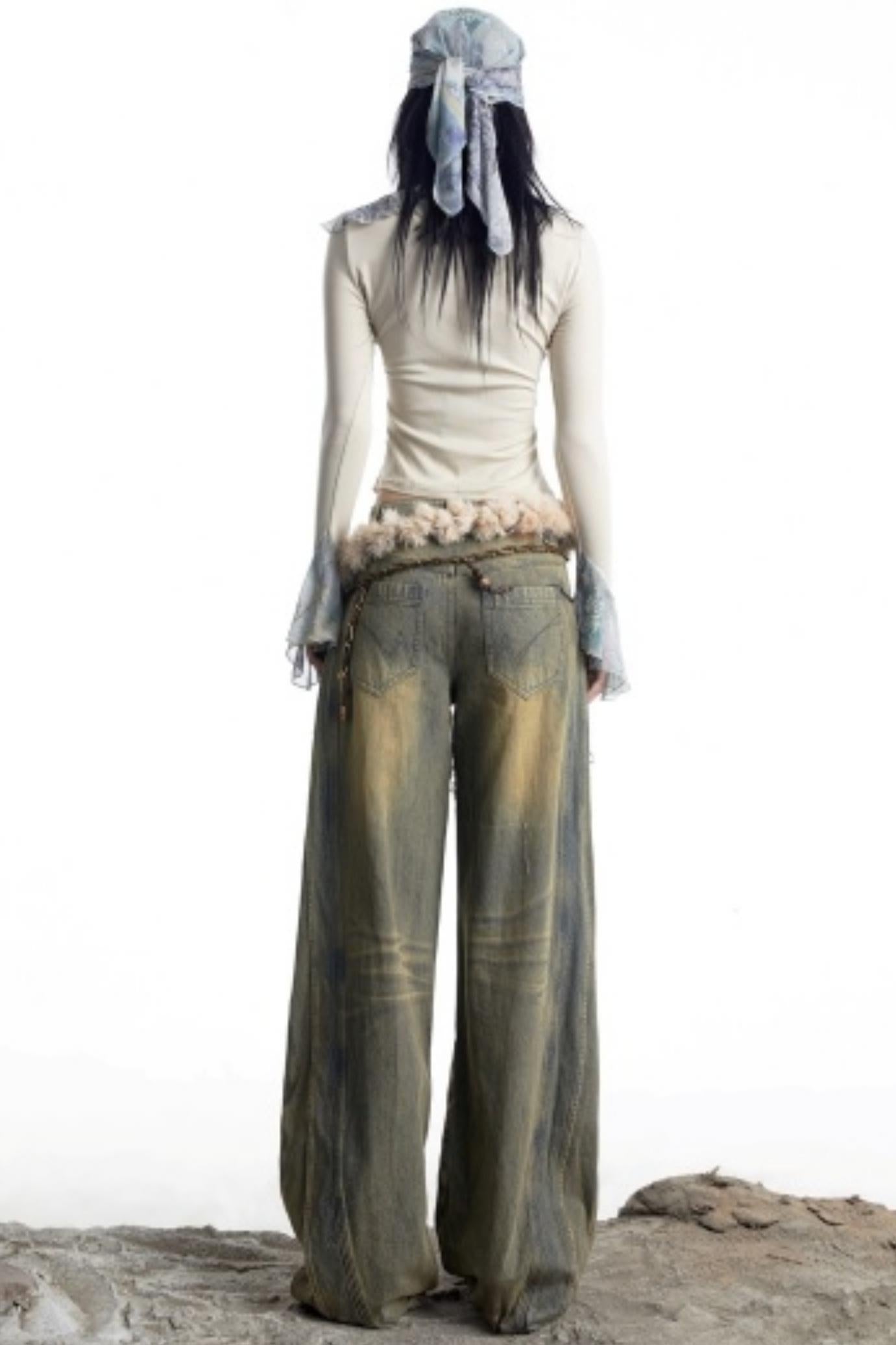 Lyocell Ruffled V-neck Pullover Top