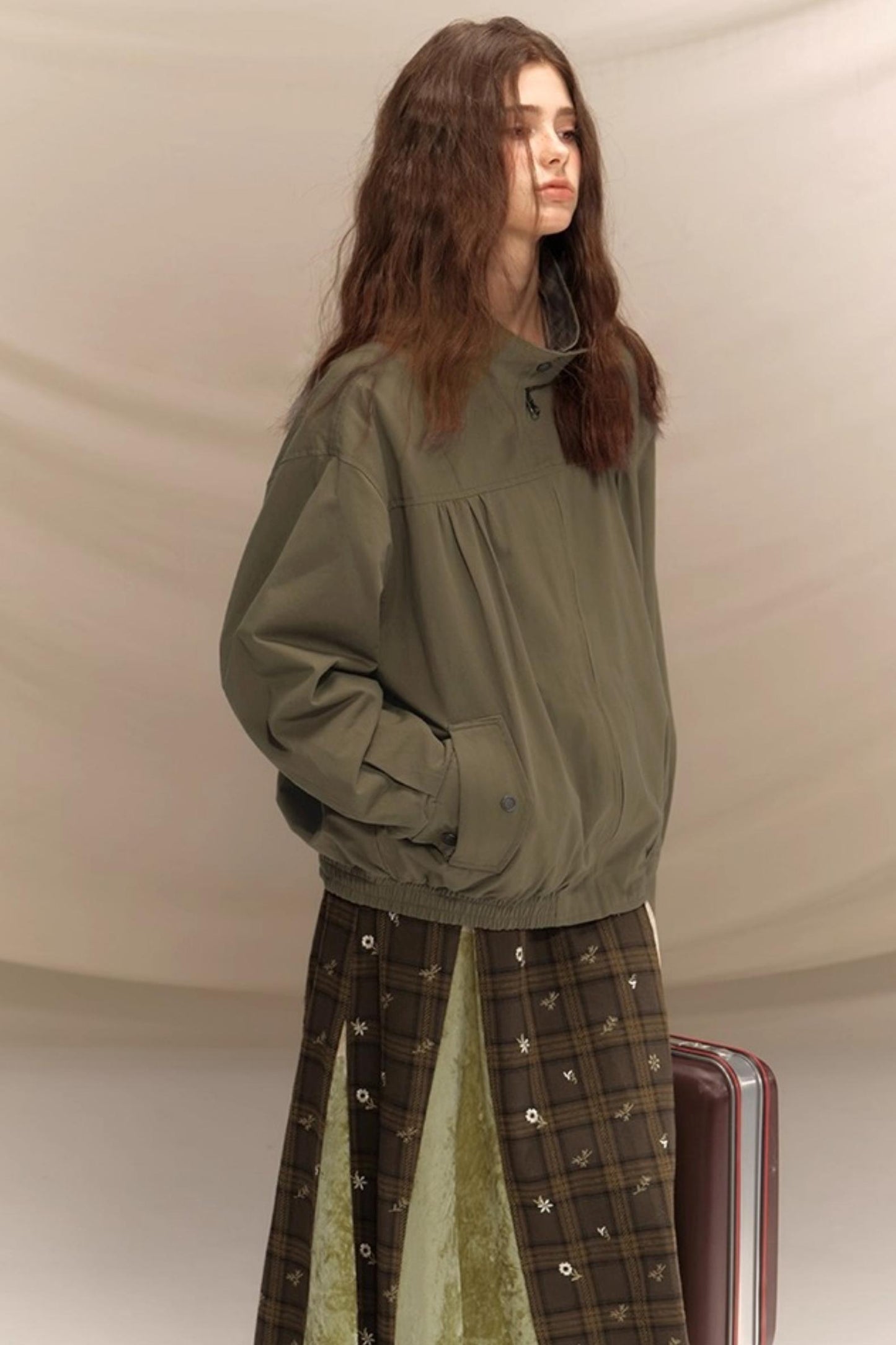 Linen Plaid Double Sided Jacket