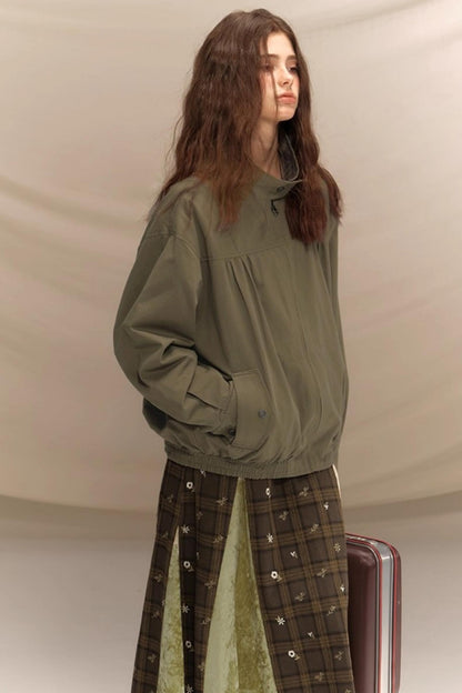 Linen Plaid Double Sided Jacket