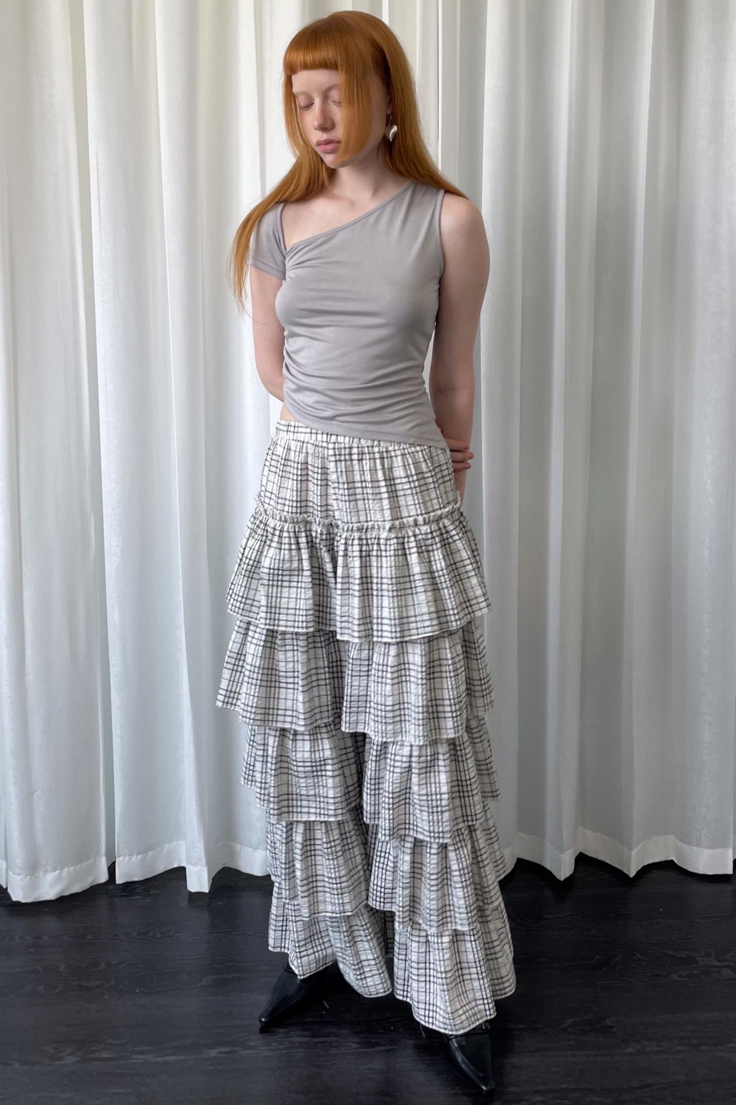 Plaid Wide-Leg Pants