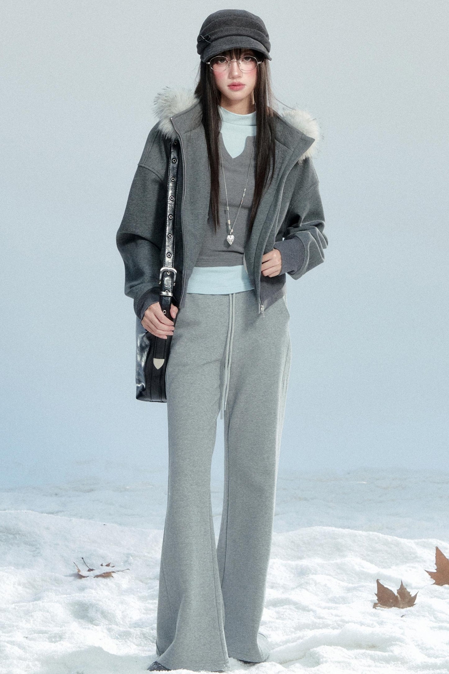 Hooded Fur Collar Jacket