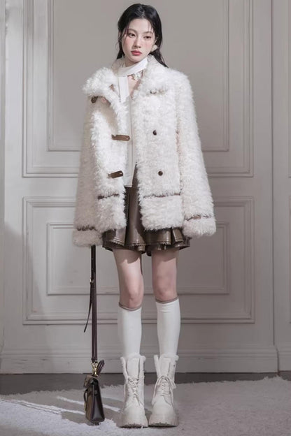 Velvet Curly Fur Coat Set