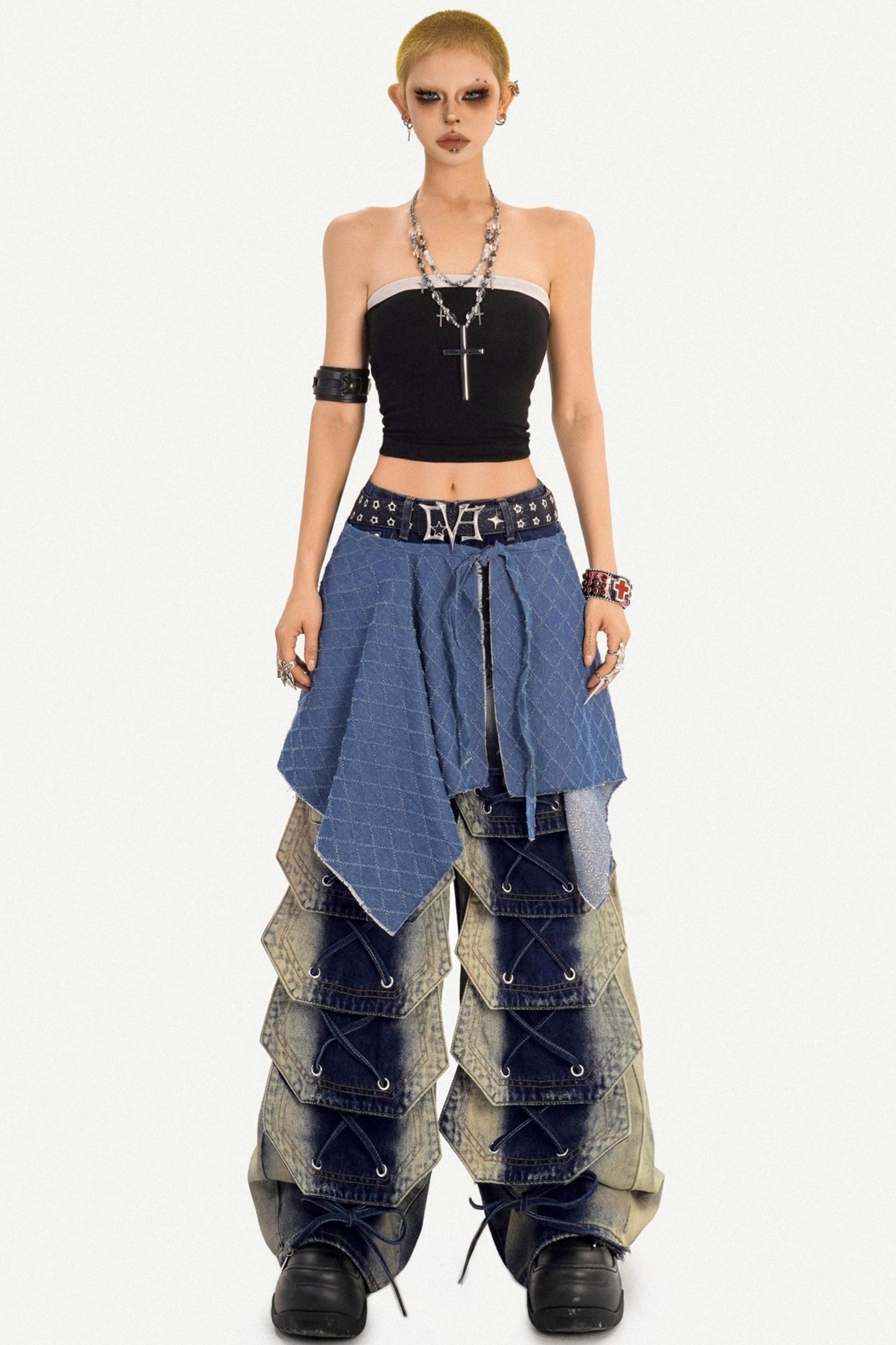 Vintage Washed Denim Pants