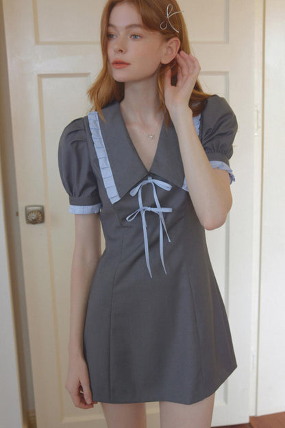 Vintage Ruffle Bow Dress