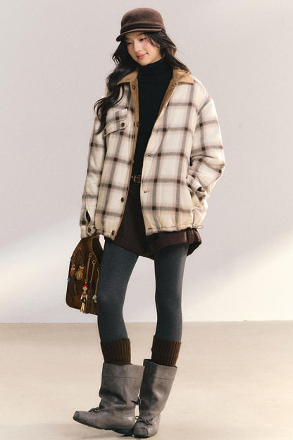 Reversible Suede Plaid Jacket