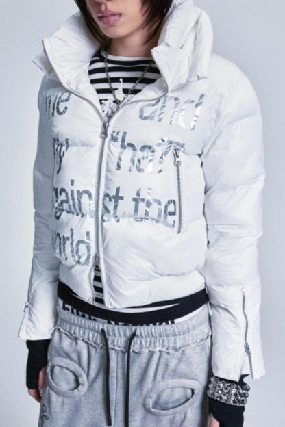 Two-Color Multi-Zipper Cotton Jacket