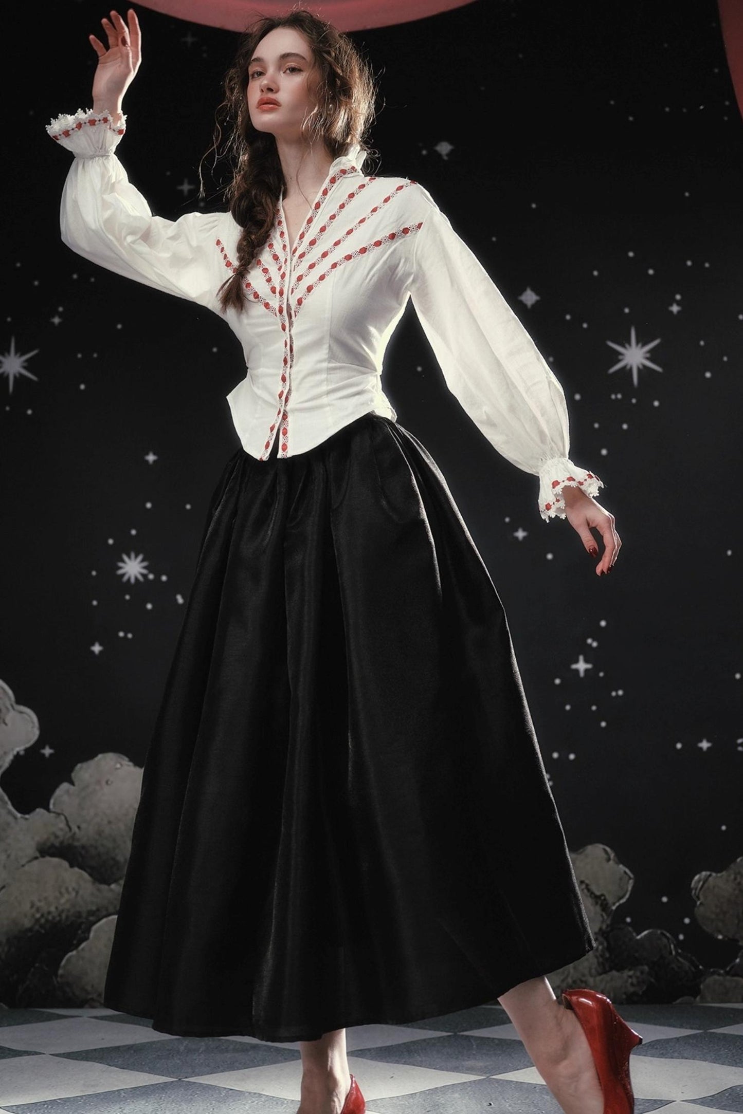 Pearlescent Satin Puffy Skirt