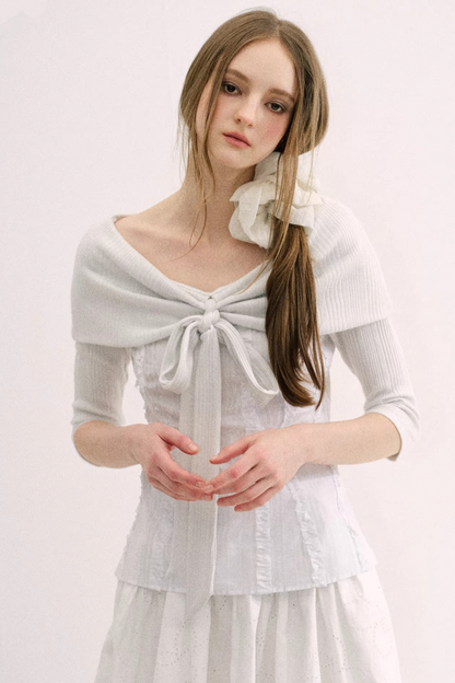 Off-Shoulder Plaid Ballet Top