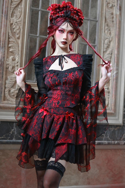 Halloween Gothic Puffy Lace Skirt