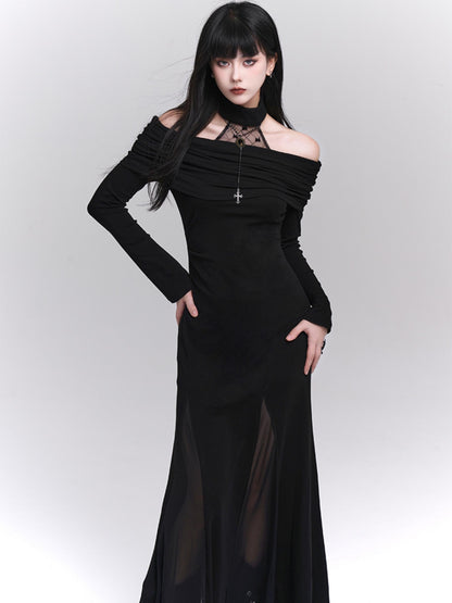 Dark Style Unique Halterneck Dress